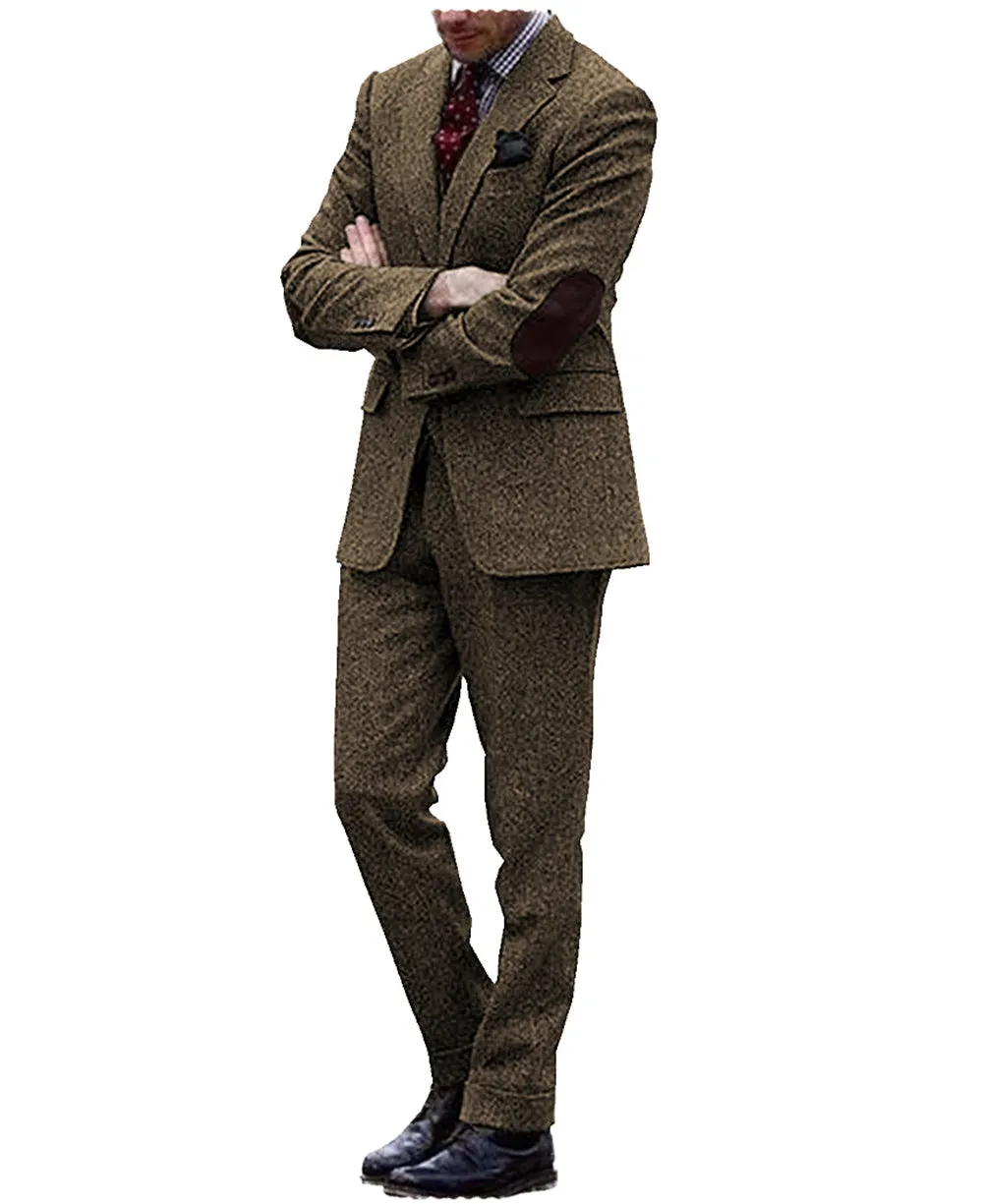 2 Pieces Notch Lapel Men Suit（Blazer Pants）