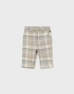 2522 Infant Boys Checked Flannel Plaid Pants - Walnut