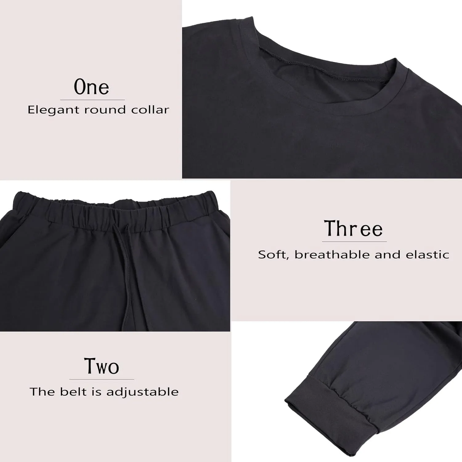 ACOSAP Women Casual Outfit Solid 2 Piece Outfit Long Sleeve Crewneck Pullover Tops and Long Pants Sweatsuits Tracksuits