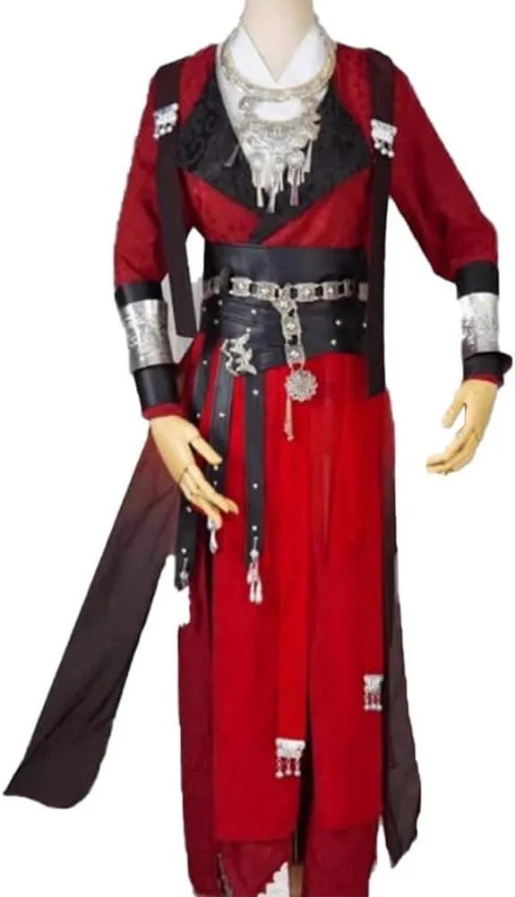Anime Costume Hua Cheng Cosplay Costume Uniform Costume Outfit Red Cloak Full Set for Men