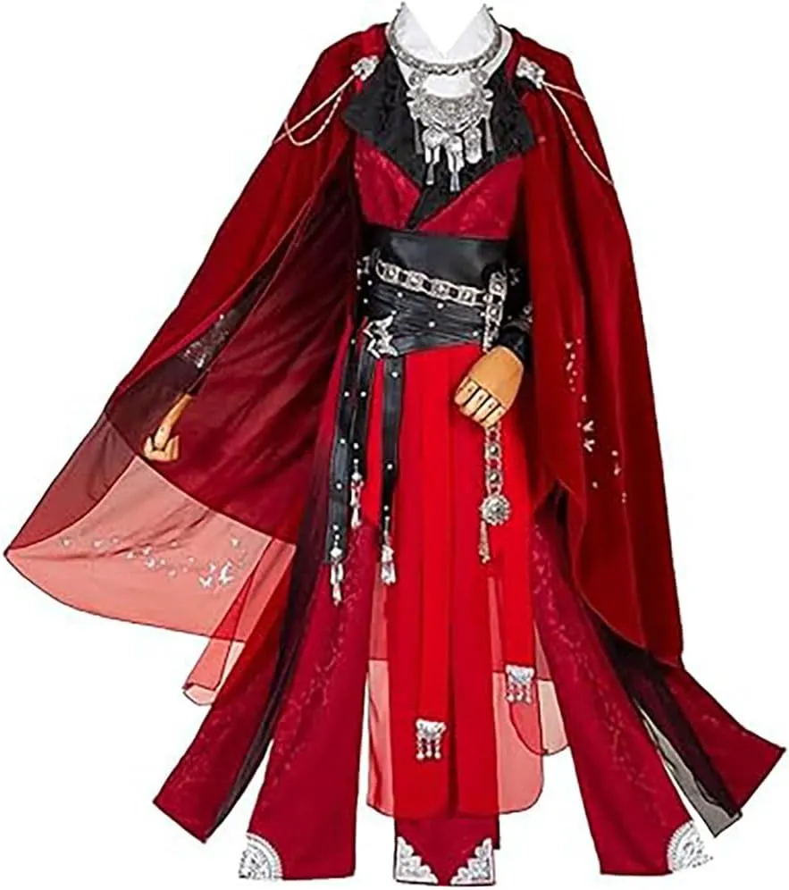 Anime Costume Hua Cheng Cosplay Costume Uniform Costume Outfit Red Cloak Full Set for Men