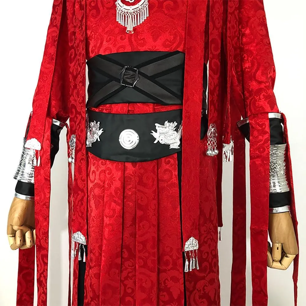 Anime Costume Hua Cheng Cosplay Costume Uniform Costume Outfit Red Cloak Full Set with Umbrella