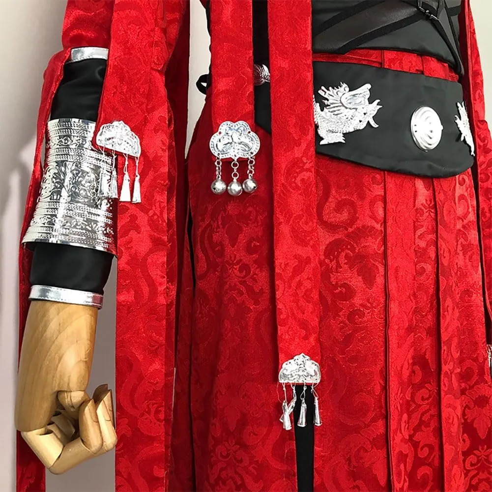 Anime Costume Hua Cheng Cosplay Costume Uniform Costume Outfit Red Cloak Full Set with Umbrella