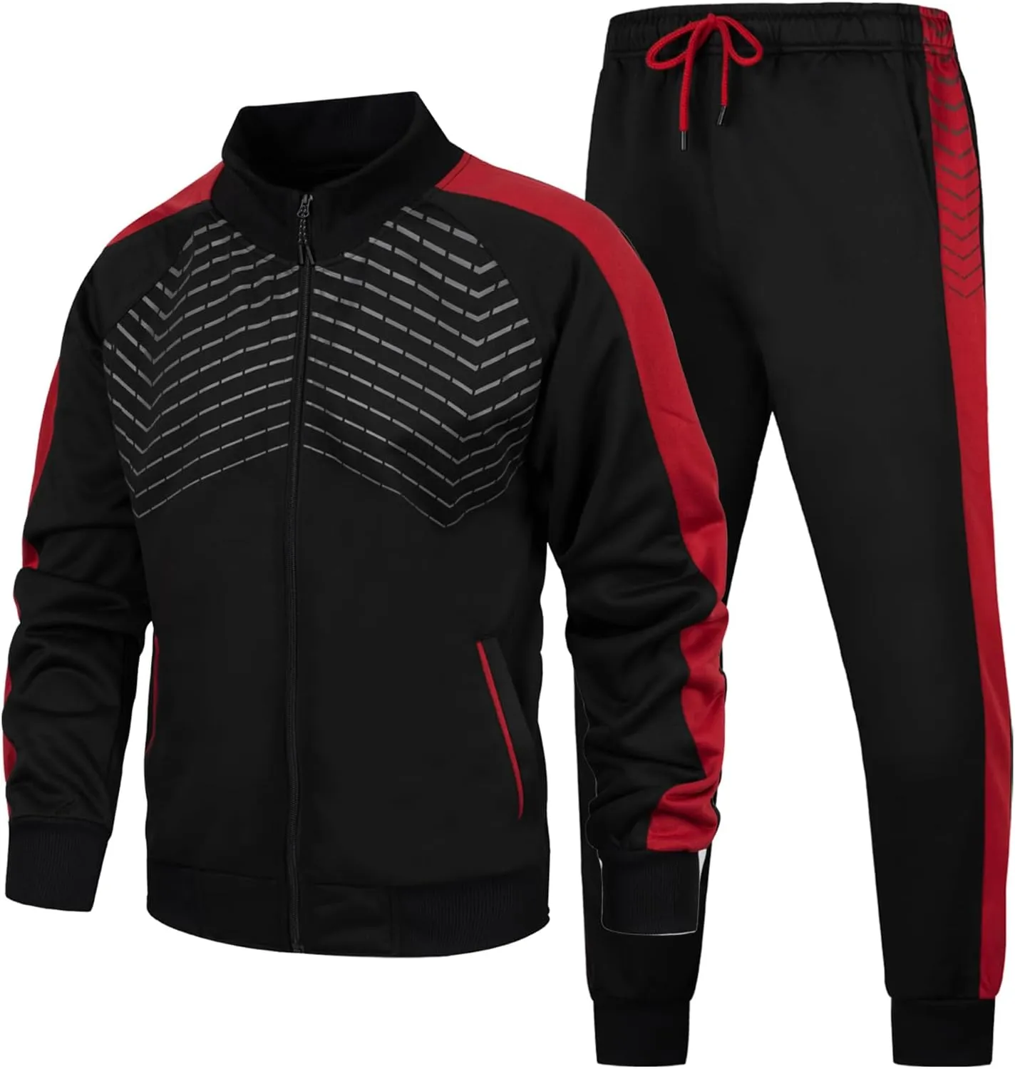 AOTORR Men's Tracksuit 2 Pieces Sweat Suits Casual Full Zip Long Sleeve Outfit Sports Jogging Suits Set