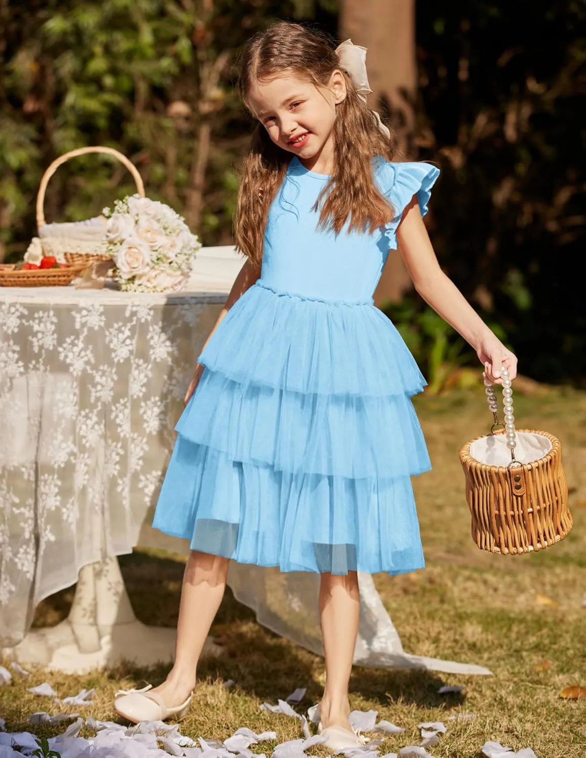 Arshiner Toddler Tutu Dress Girls Fluffy Tiered Summer Dresses Cute Party Tulle Sundress for Kids 2-7Y