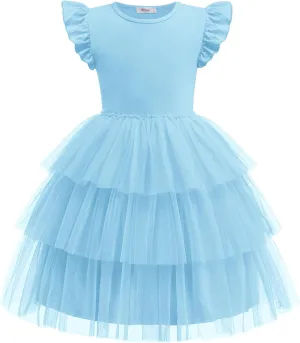 Arshiner Toddler Tutu Dress Girls Fluffy Tiered Summer Dresses Cute Party Tulle Sundress for Kids 2-7Y
