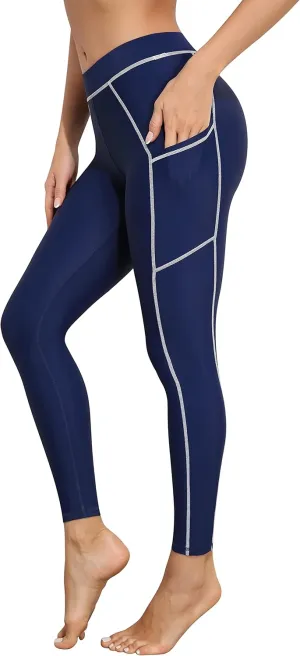 ATTRACO Womens Swim Pants with Pockets Long Swim Leggings High Waisted Swimming Pants