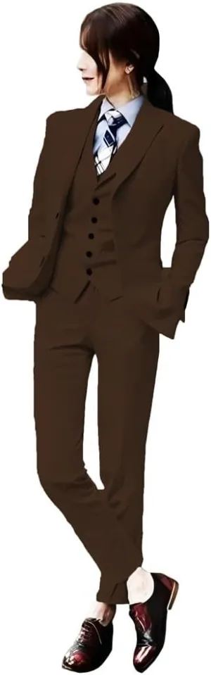 Autumn Women Suits 3 Piece Slim Fit Suits Set for Business Office Lady Blazer Jacket Vest Pants