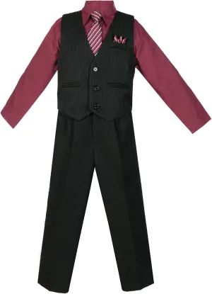 Avery Hill Boys' 4-Piece Pinstripe Vest Set, Sizes 6M-20