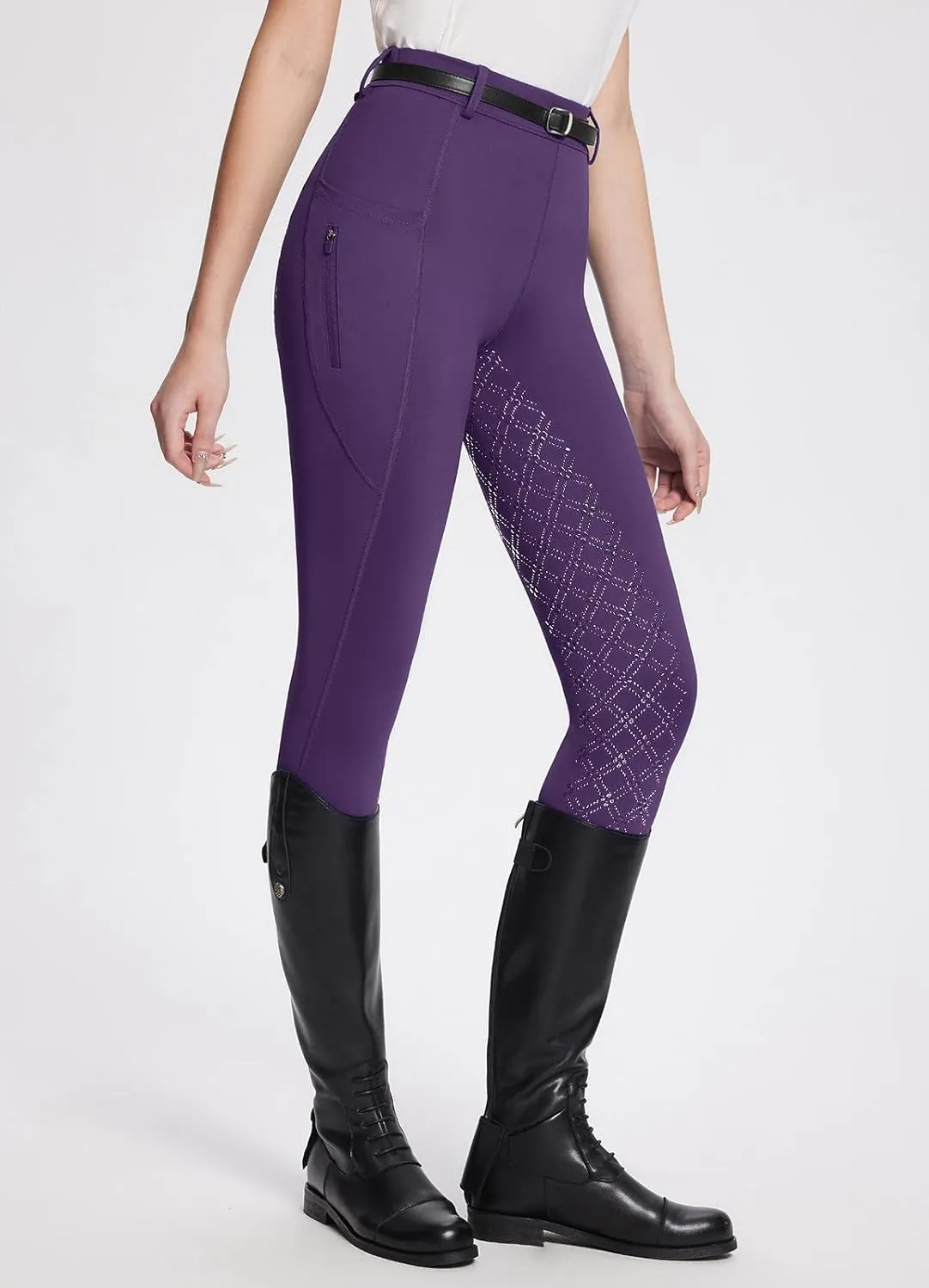 baleaf Womens Horse Riding Pants Equestrian Full Seat Breeches Horseback Tights Silicone Zipped Pocket