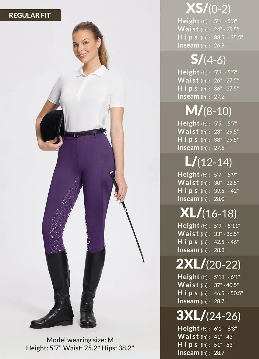 baleaf Womens Horse Riding Pants Equestrian Full Seat Breeches Horseback Tights Silicone Zipped Pocket