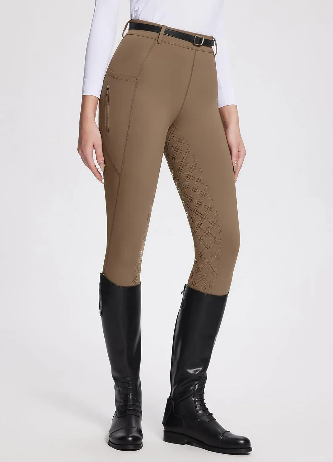 baleaf Womens Horse Riding Pants Equestrian Full Seat Breeches Horseback Tights Silicone Zipped Pocket
