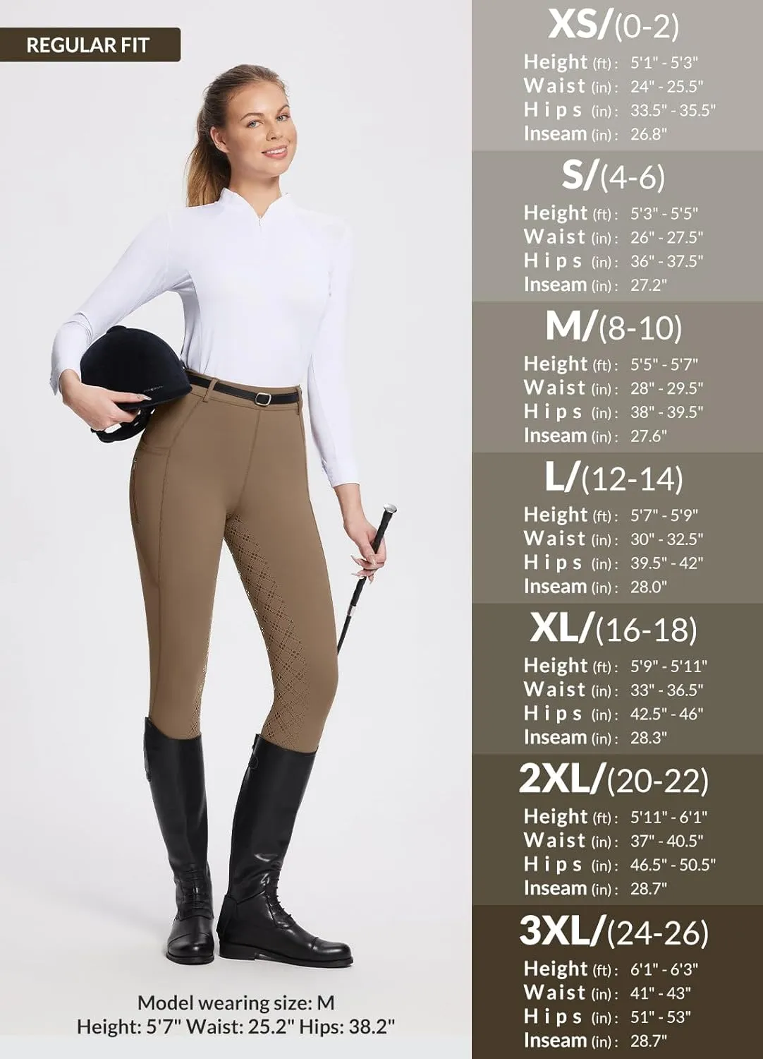 baleaf Womens Horse Riding Pants Equestrian Full Seat Breeches Horseback Tights Silicone Zipped Pocket