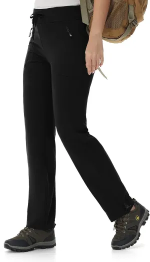 BASUDAM Women's Athletic Pants Quick Dry Lightweight Zipper Pockets Adjustable Ankle Outdoor Sports Hiking Running Jogging
