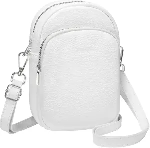 befen Genuine Leather Small Crossbody Bags for Women Trendy Travel Cell Phone Wallet Purses with RFID Blocking Card Slots
