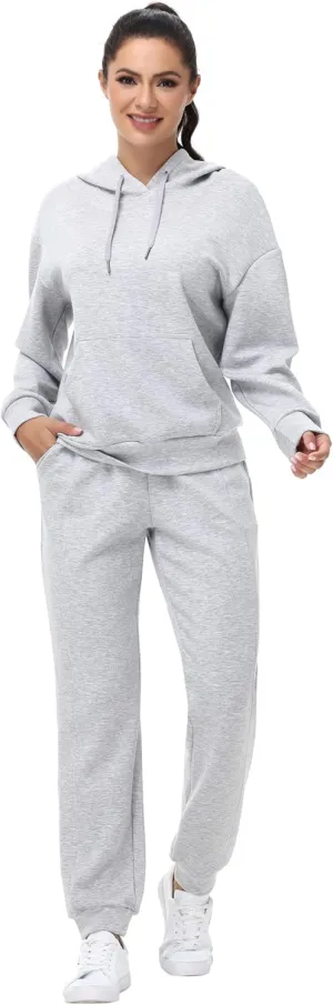 Blaosn Workout 2 Piece Sweatsuits Sets for Women Oversized Hoodie Sweatshirts Jogger Pants Matching Outfits Lounge Clothes