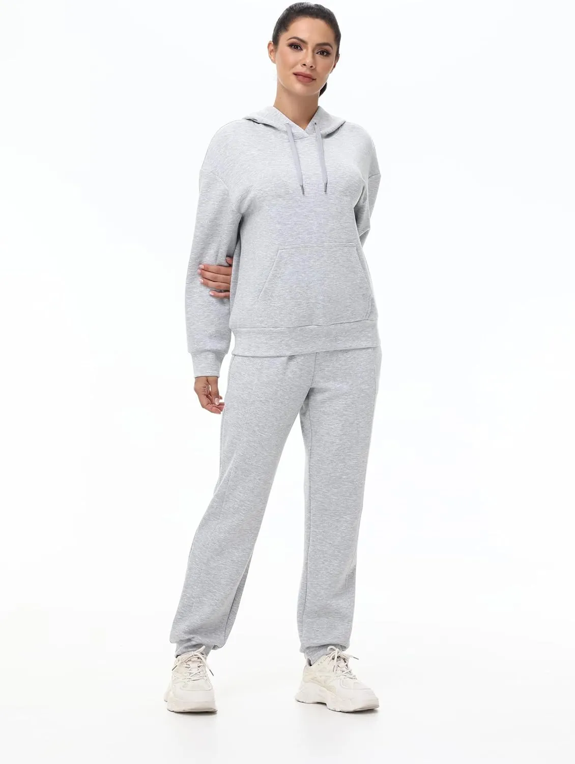 Blaosn Workout 2 Piece Sweatsuits Sets for Women Oversized Hoodie Sweatshirts Jogger Pants Matching Outfits Lounge Clothes