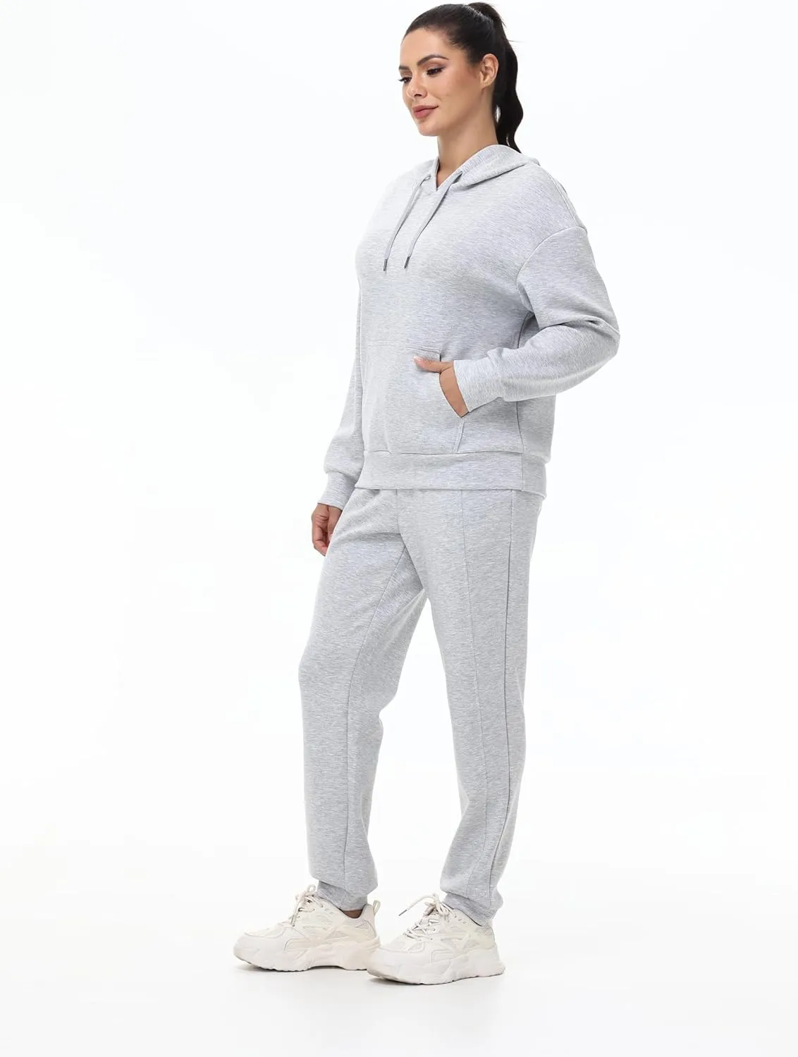Blaosn Workout 2 Piece Sweatsuits Sets for Women Oversized Hoodie Sweatshirts Jogger Pants Matching Outfits Lounge Clothes