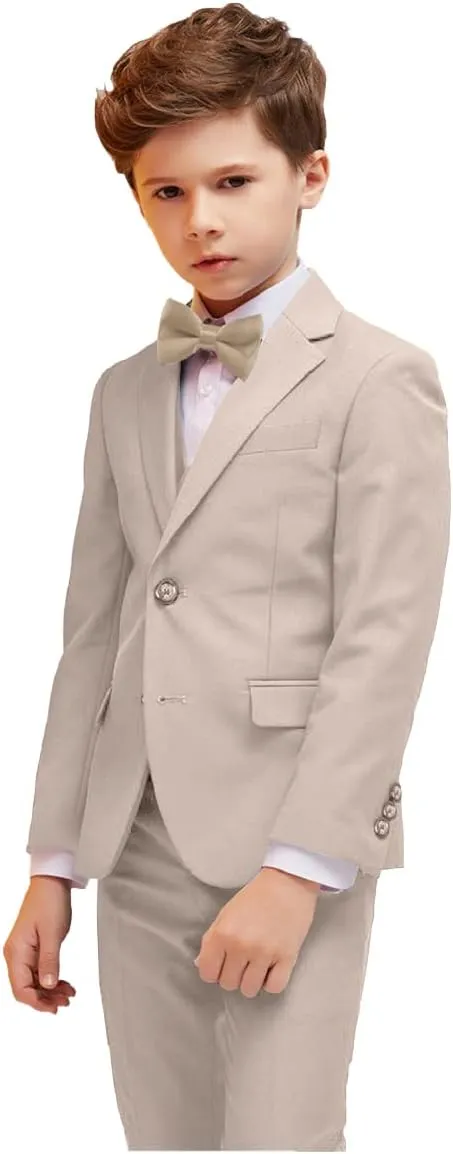 Boy Suits 5 Piece Slim Fit Suit for Kids Toddler Formal Set Wedding Ring Bearer Outfit