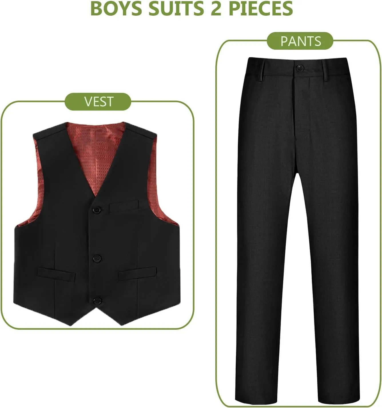 Boys Suits for Kids Toddler Tuxedo Boys' Formal Suit Set Slim Fit Wedding Ring Bearer Outfit