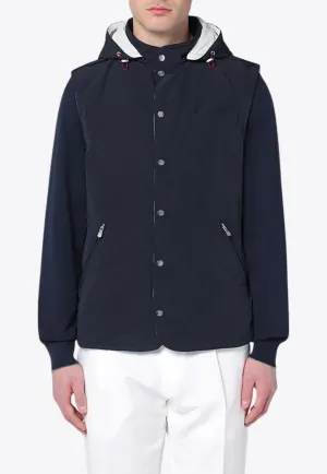 Buttoned Vest with Removable Hood