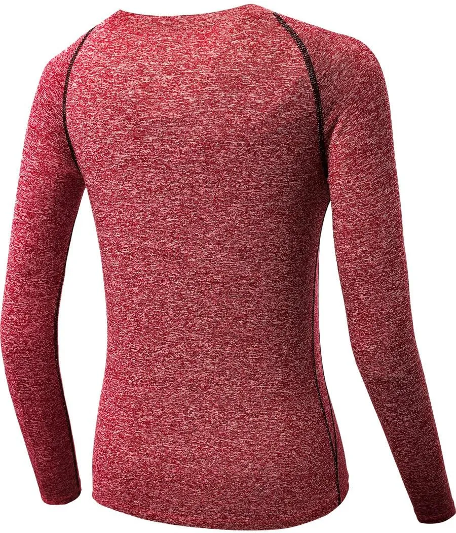 CADMUS 1 or 3 Pack Workout Long Sleeve Shirts for Women Dry Fit Compression Running Top