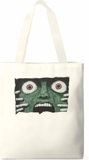 Canvas Tote Bag, Abstract Feats Face Eyes Aesthetic Canvas Tote Handbags for Women Shoulder Bag,