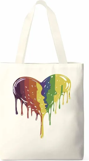 Canvas Tote Bag, Abstract Graffiti Love Heart Aesthetic Canvas Tote Handbags for Women Shoulder Bag