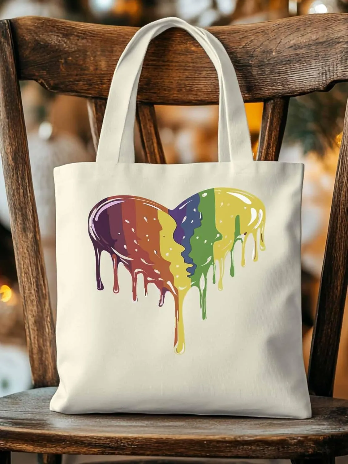 Canvas Tote Bag, Abstract Graffiti Love Heart Aesthetic Canvas Tote Handbags for Women Shoulder Bag