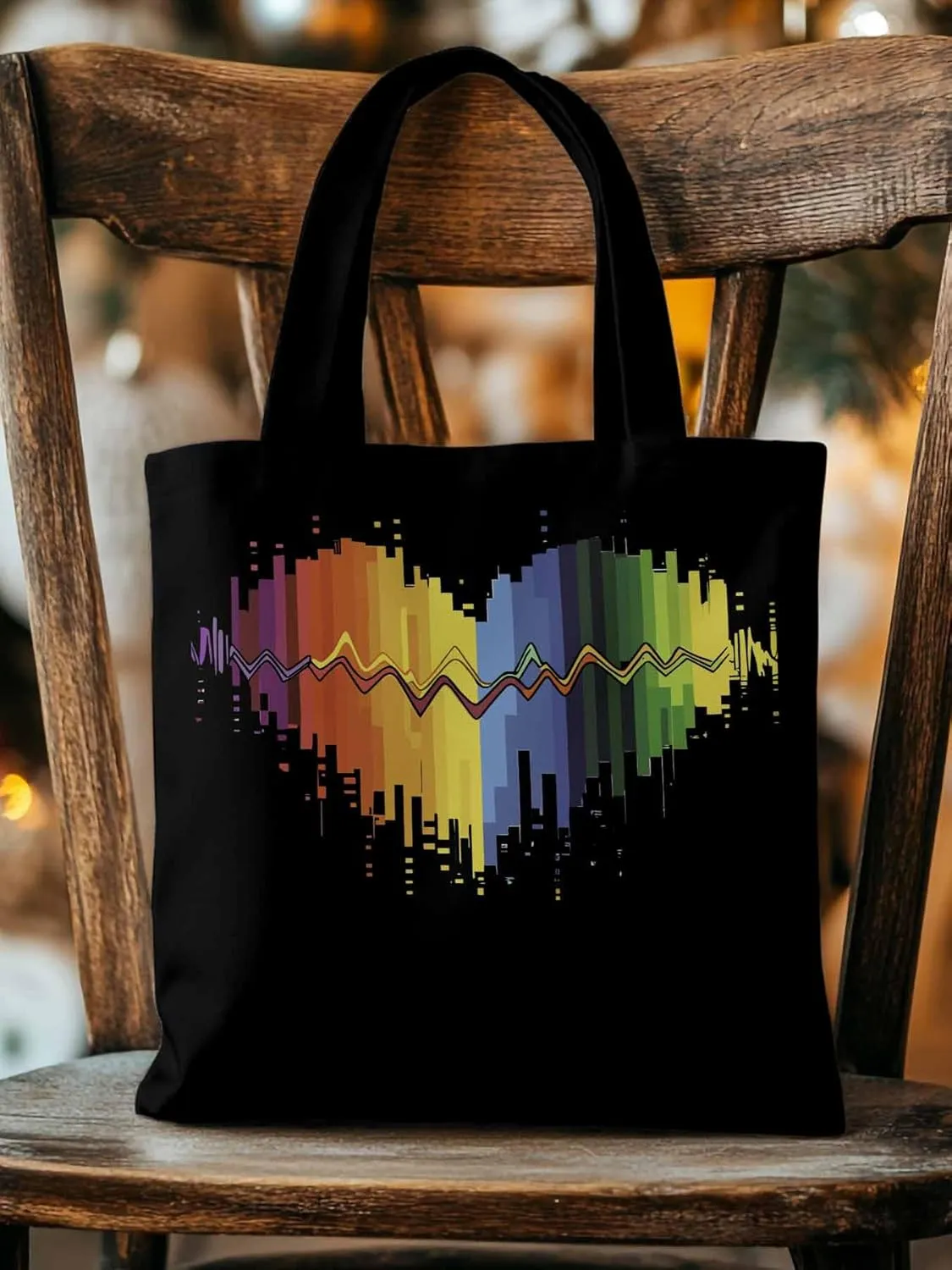 Canvas Tote Bag, Abstract Graffiti Lover Heart Aesthetic Canvas Tote Handbags for Women Shoulder Bag