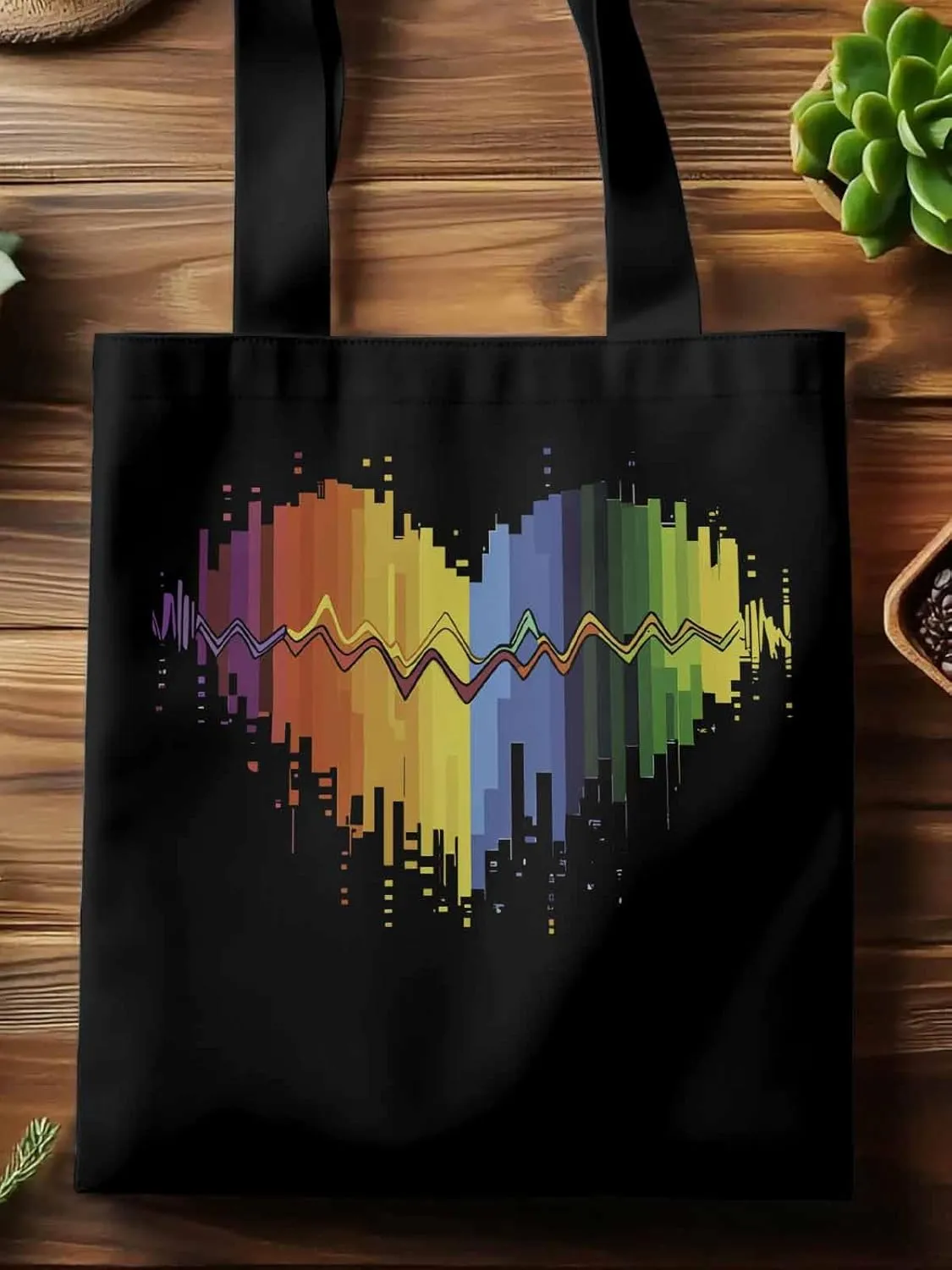 Canvas Tote Bag, Abstract Graffiti Lover Heart Aesthetic Canvas Tote Handbags for Women Shoulder Bag