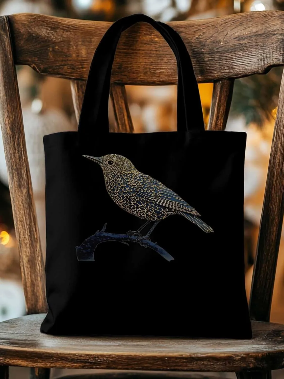 Canvas Tote Bag, Animals Pirnt Aesthetic Canvas Tote Handbags for Women Shoulder Bag Bird on Branch