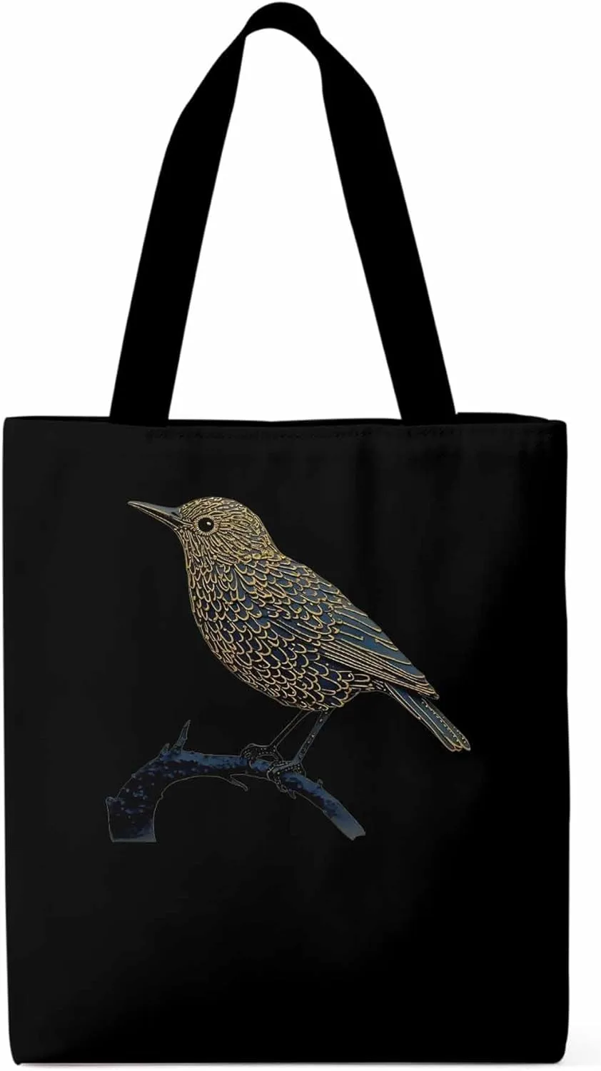 Canvas Tote Bag, Animals Pirnt Aesthetic Canvas Tote Handbags for Women Shoulder Bag Bird on Branch