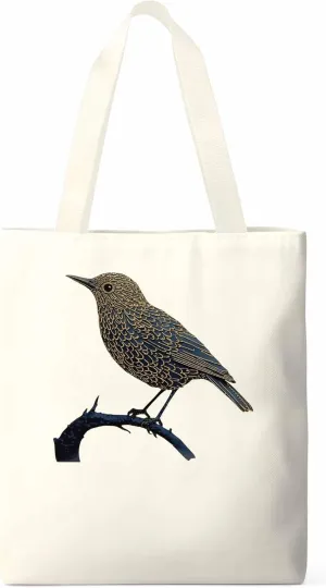 Canvas Tote Bag, Animals Pirnt Aesthetic Canvas Tote Handbags for Women Shoulder Bag Bird on Branch