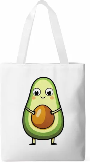 Canvas Tote Bag, Cartoon Avocado Print Aesthetic Canvas Tote Handbags for Women Shoulder Bag,