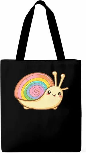 Canvas Tote Bag, Cartoon Rainbows Snails Aesthetic Canvas Tote Handbags for Women Shoulder Bag,