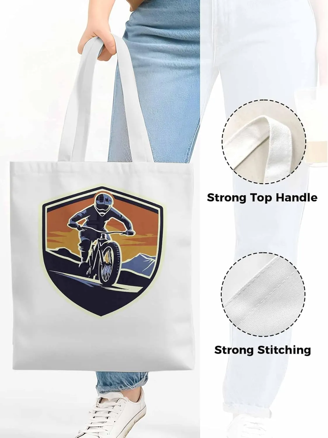 Canvas Tote Bag, Cartoons Extreme Sports Aesthetic Canvas Tote Handbags for Women Shoulder Bag,