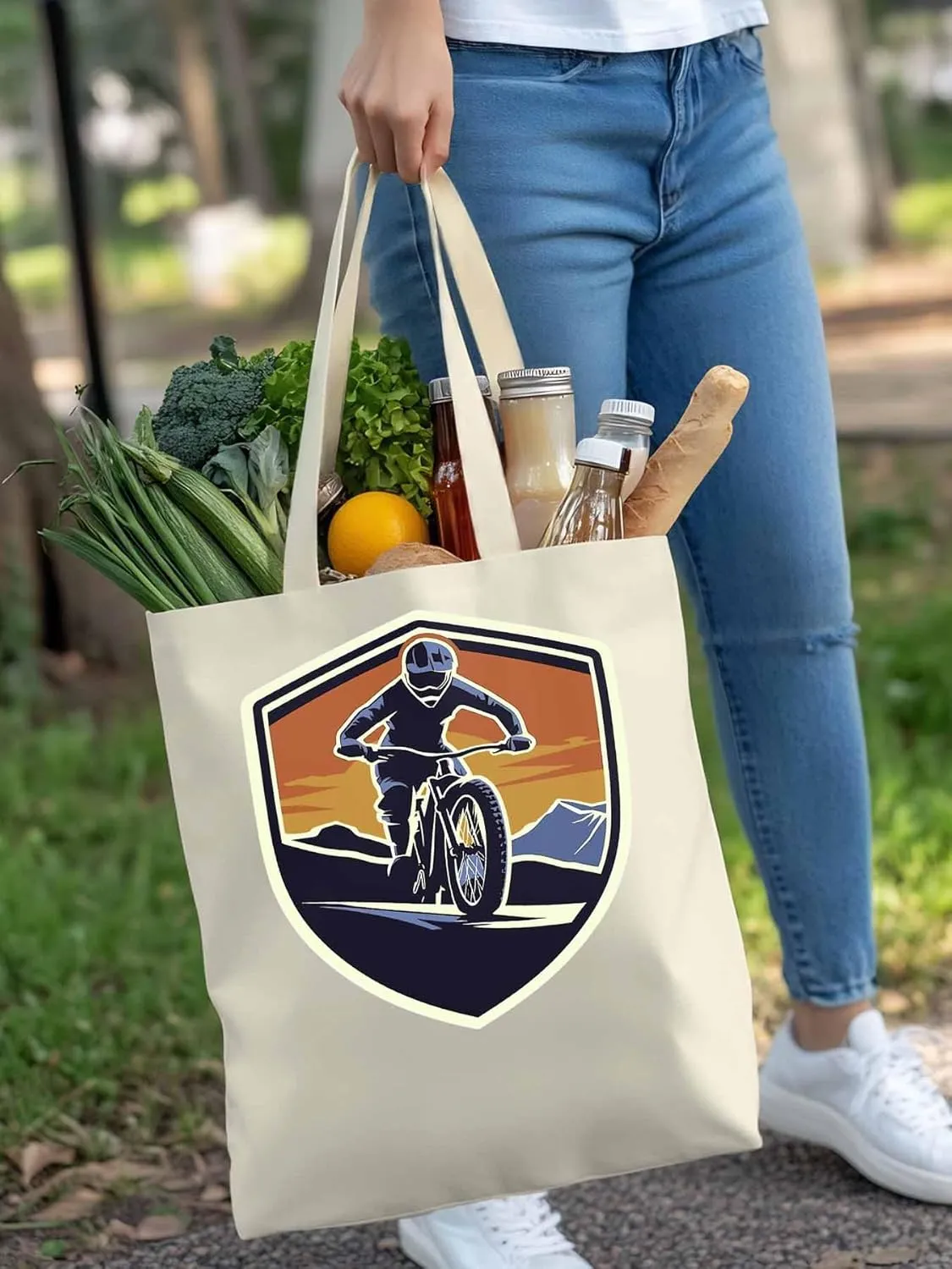 Canvas Tote Bag, Cartoons Extreme Sports Aesthetic Canvas Tote Handbags for Women Shoulder Bag,
