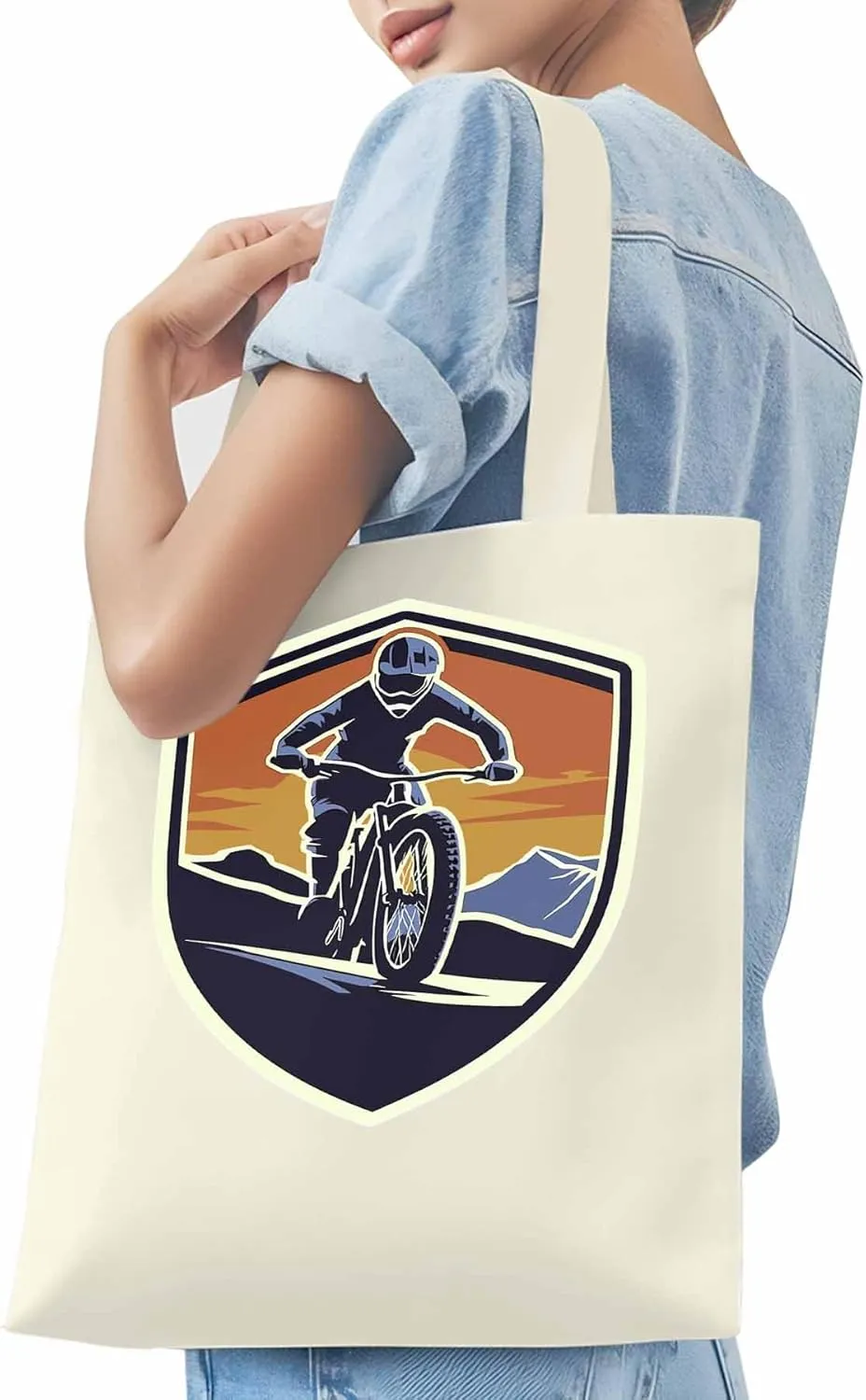 Canvas Tote Bag, Cartoons Extreme Sports Aesthetic Canvas Tote Handbags for Women Shoulder Bag,