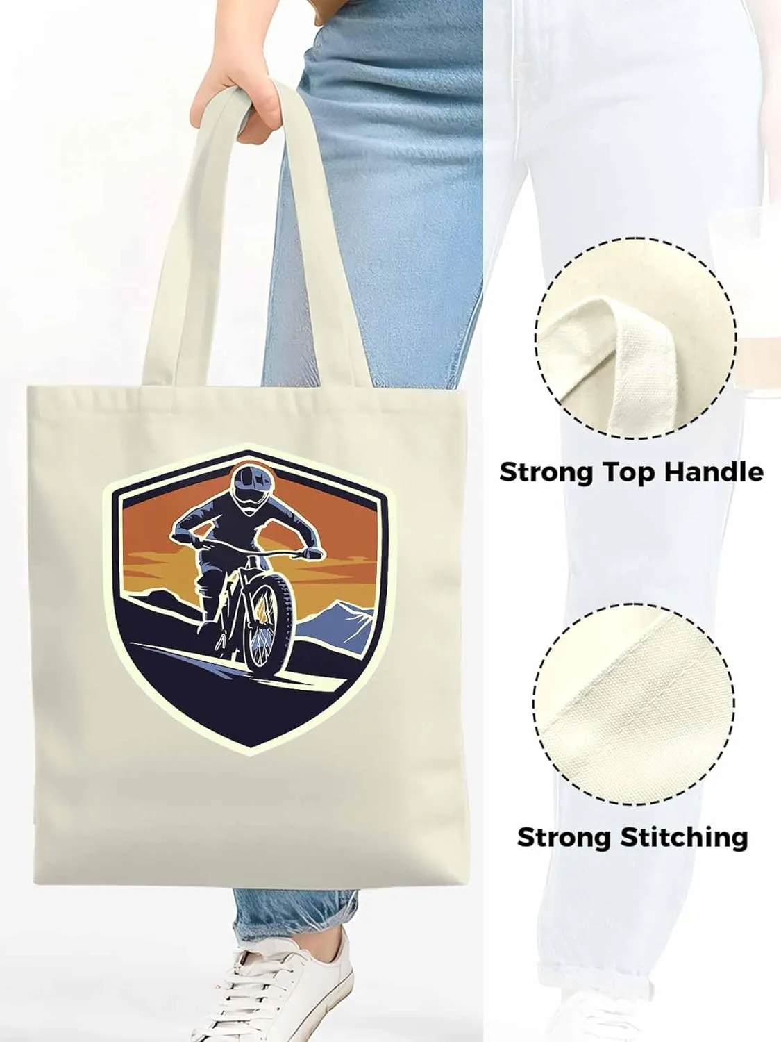 Canvas Tote Bag, Cartoons Extreme Sports Aesthetic Canvas Tote Handbags for Women Shoulder Bag,