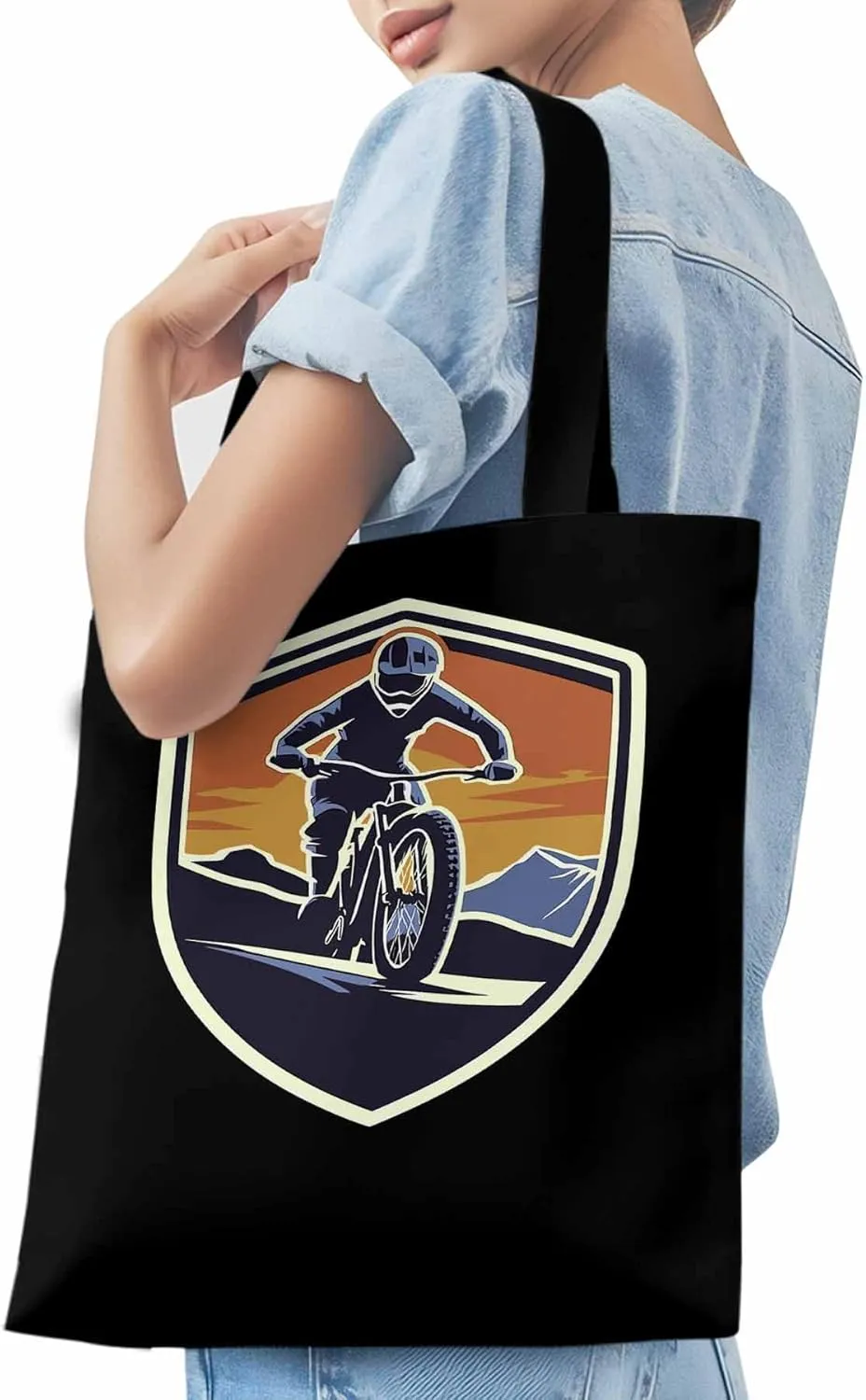 Canvas Tote Bag, Cartoons Extreme Sports Aesthetic Canvas Tote Handbags for Women Shoulder Bag,