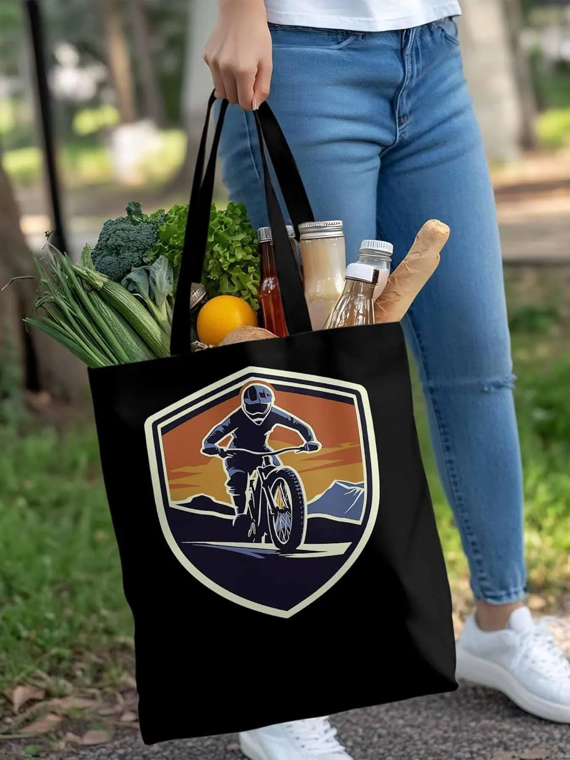 Canvas Tote Bag, Cartoons Extreme Sports Aesthetic Canvas Tote Handbags for Women Shoulder Bag,