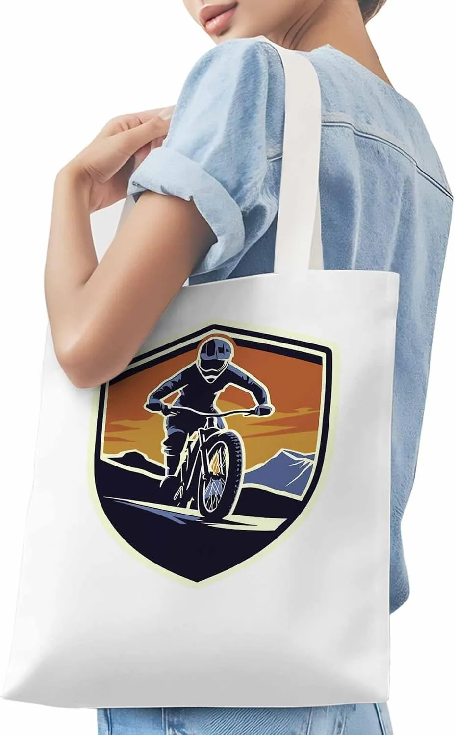 Canvas Tote Bag, Cartoons Extreme Sports Aesthetic Canvas Tote Handbags for Women Shoulder Bag,