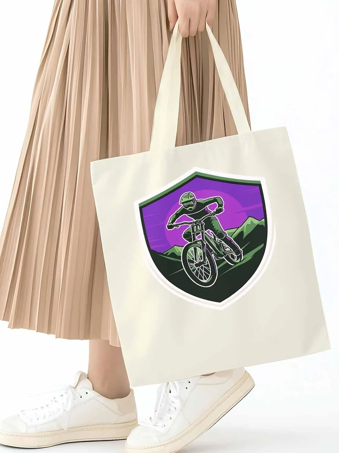 Canvas Tote Bag, Cartoons Extreme Sports Badges Aesthetic Canvas Tote Handbags for Women Shoulder Bag,