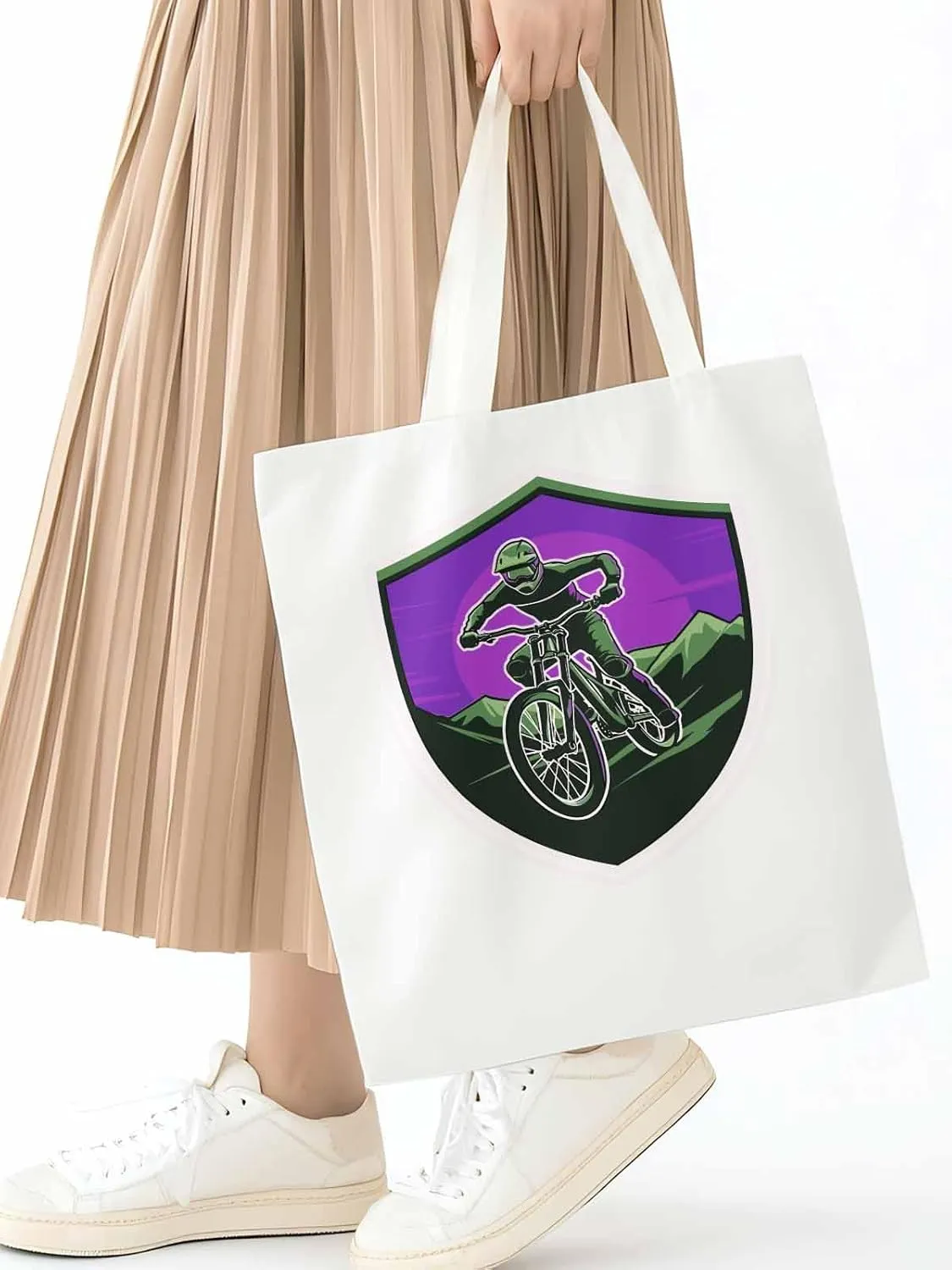 Canvas Tote Bag, Cartoons Extreme Sports Badges Aesthetic Canvas Tote Handbags for Women Shoulder Bag,