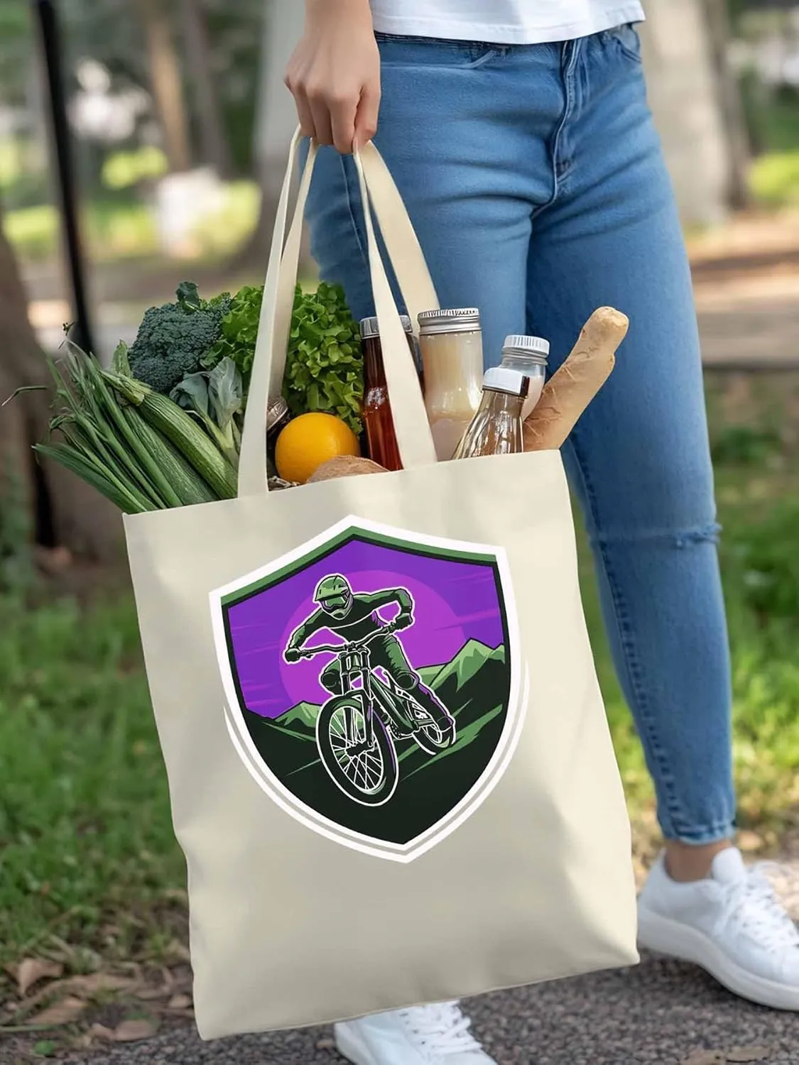 Canvas Tote Bag, Cartoons Extreme Sports Badges Aesthetic Canvas Tote Handbags for Women Shoulder Bag,