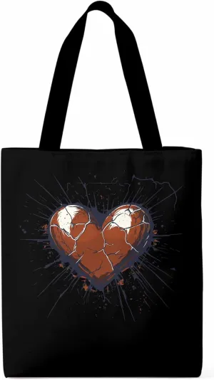 Canvas Tote Bag, Crack Love Heart Valentine's Day Aesthetic Canvas Tote Handbags for Women Shoulder Bag