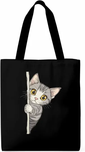 Canvas Tote Bag, Cute Cartoon Pet Cat Aesthetic Canvas Tote Handbags for Women Shoulder Bag,