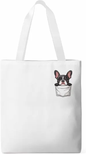 Canvas Tote Bag, Dog Pockets Printed Aesthetic Canvas Tote Handbags for Women Shoulder Bag Cute