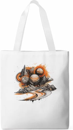 Canvas Tote Bag, Funny Planet Aesthetic Canvas Tote Handbags for Women Shoulder Bag Galaxy Retro